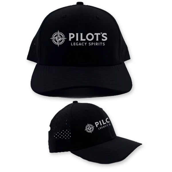 Pilot's Legacy Black Mesh Golf Hat